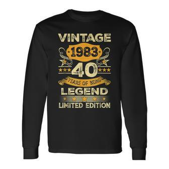 Vintage 1983 40 Year Old 40Th Birthday Limited Edition Long Sleeve T-Shirt T-Shirt | Mazezy
