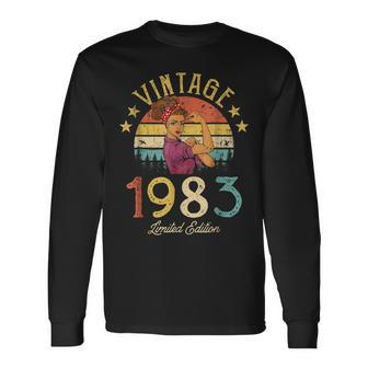 Vintage 1983 Made In 1983 40Th Birthday Women 40 Years Old Long Sleeve T-Shirt - Seseable