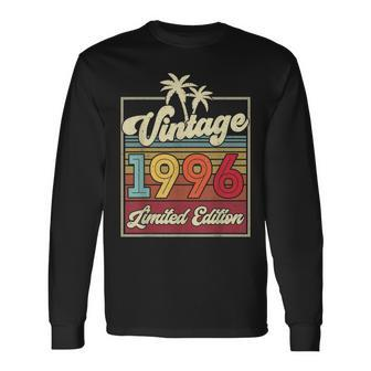 Vintage 1996 Wedding Anniversary Born In 1996 Birthday Party Long Sleeve T-Shirt - Seseable