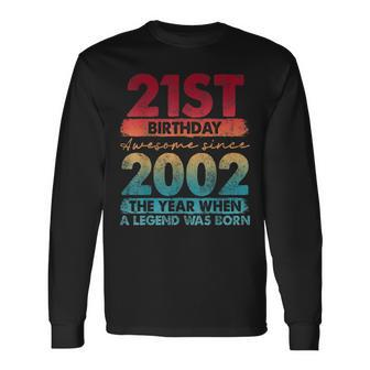 Vintage 2002 21 Year Old Limited Edition 21St Birthday Long Sleeve T-Shirt T-Shirt | Mazezy