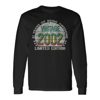 Vintage 2002 21 Year Old Limited Edition 21St Birthday V3 Long Sleeve T-Shirt T-Shirt | Mazezy