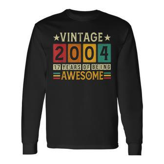 Vintage 2004 19Th Birthday Made In 2004 19 Years Old Long Sleeve T-Shirt - Thegiftio UK