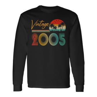 Vintage 2005 Made In 2005 18Th Birthday 18 Year Old Long Sleeve T-Shirt - Thegiftio UK