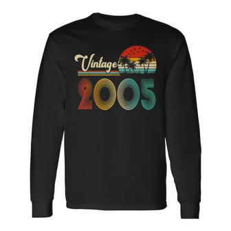 Vintage 2005 Made In 2005 18Th Birthday 18 Year Old V2 Long Sleeve T-Shirt - Thegiftio UK