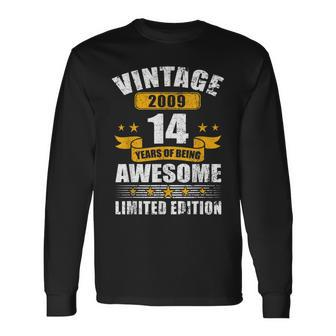 Vintage 2009 Limited Edition 14 Year Old 14Th Birthday V2 Long Sleeve T-Shirt - Seseable