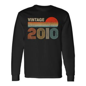 Vintage 2010 Made In 2010 13Th Birthday Gift 13 Year Old Men Women Long Sleeve T-shirt Graphic Print Unisex - Seseable