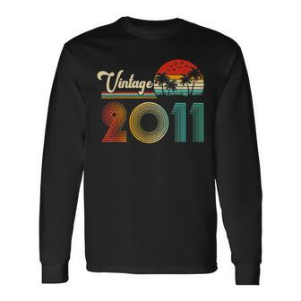 Vintage 2011 Made In 2011 12Th Birthday 12 Year Old V2 Long Sleeve T-Shirt - Thegiftio UK