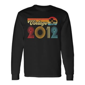 Vintage 2012 Made In 2012 11Th Birthday Gift 11 Year Old Men Women Long Sleeve T-shirt Graphic Print Unisex - Seseable