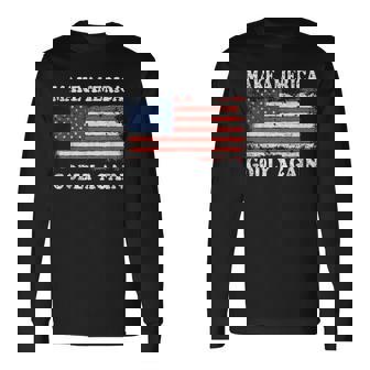 Vintage Make America Godly Again Men Women Long Sleeve T-Shirt T-shirt Graphic Print - Thegiftio UK