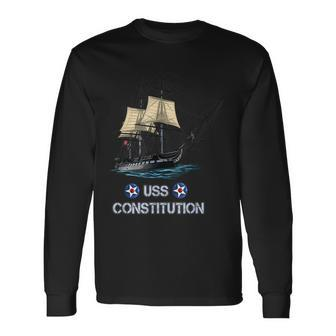 Vintage American Revolution Uss Constitution Long Sleeve T-Shirt - Seseable