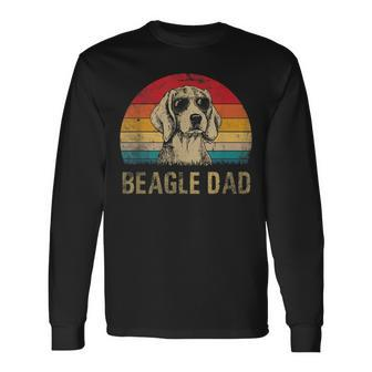 Vintage Beagle Dad Beagle Dog Dad Fathers Day Long Sleeve T-Shirt - Seseable