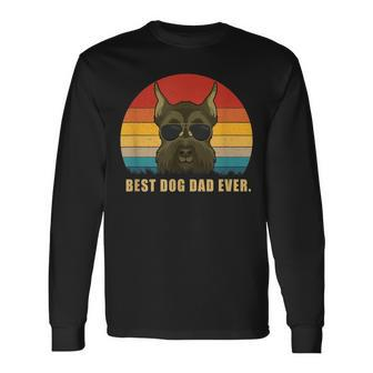 Vintage Best Dog Dad Ever Giant Schnauzer Long Sleeve T-Shirt T-Shirt | Mazezy