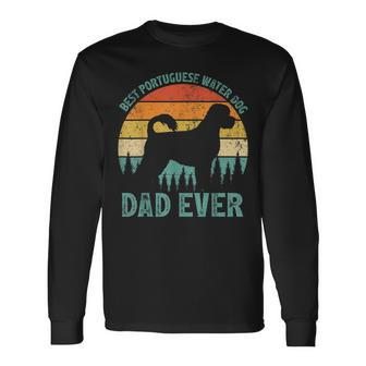 Vintage Best Portuguese Water Dog Dad Ever Fathers Day Long Sleeve T-Shirt T-Shirt | Mazezy