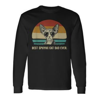 Vintage Best Sphynx Cat Dad Ever Cat Daddy Shir Long Sleeve T-Shirt - Seseable