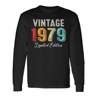 Vintage Born In 1979 Birthday Year Party Wedding Anniversary Long Sleeve T-Shirt - Seseable