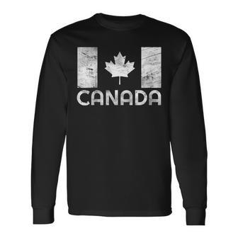 Vintage Canada Flag Shirt Canada Day V3 Long Sleeve T-Shirt T-Shirt | Mazezy