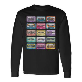 Vintage Cassette Tapes Collection 80S 90S Music Mixtape Long Sleeve T-Shirt - Seseable