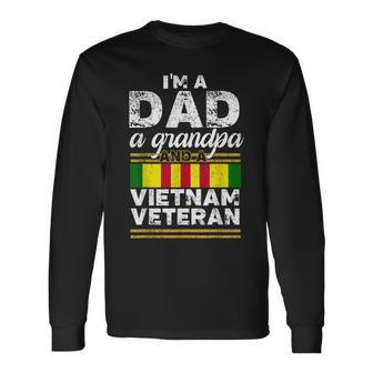 Vintage Dad Grandpa Vietnam Veteran Men Long Sleeve T-Shirt - Seseable