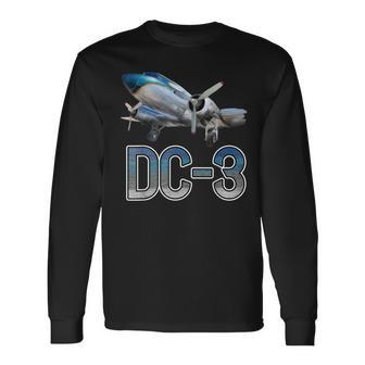 Vintage Dc-3 Flugzeug-Outfit Für Herren Langarmshirts - Seseable