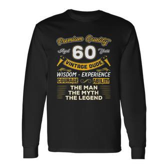 Vintage Dude The Man Myth Legend 60 Yrs 60Th Birthday Men Women Long Sleeve T-Shirt T-shirt Graphic Print - Thegiftio UK