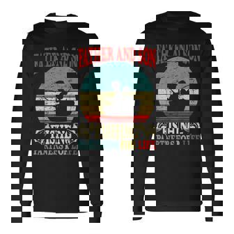 Vintage Father Son Fishing Partners For Life Dad Matching Long Sleeve T-Shirt - Seseable