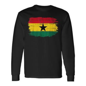 Vintage Ghana Flag For Ghanaian Long Sleeve T-Shirt | Mazezy