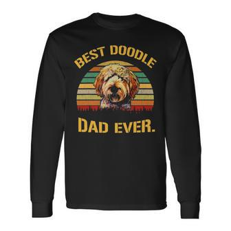 Vintage Goldendoodle Dad Best Doodle Dad Ever V2 Long Sleeve T-Shirt - Seseable