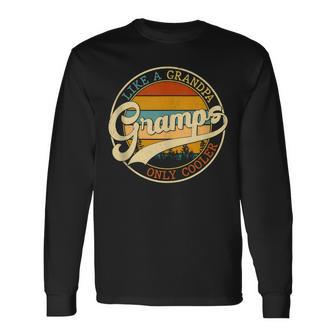 Vintage Gramps Like A Grandpa Only Cooler For Father Day Long Sleeve T-Shirt - Thegiftio UK