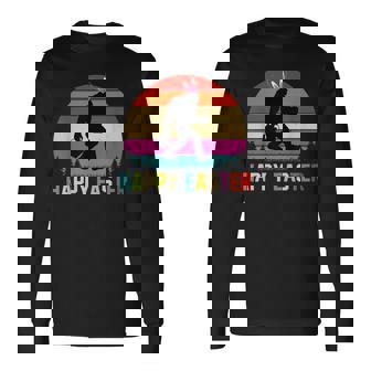 Vintage Happy Easter Monkey Gorilla Happy Easter 2023 Long Sleeve T-Shirt | Mazezy