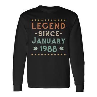 Vintage Legend Since Januar 1988 Geburtstag Männer Frauen Langarmshirts - Seseable