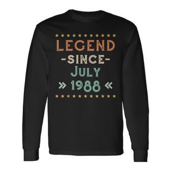 Vintage Legend Seit Juli 1988 Geburtstag Männer Frauen Langarmshirts - Seseable