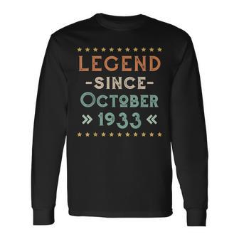 Vintage Legend Seit Oktober 1933 Geburtstag Männer Frauen Langarmshirts - Seseable