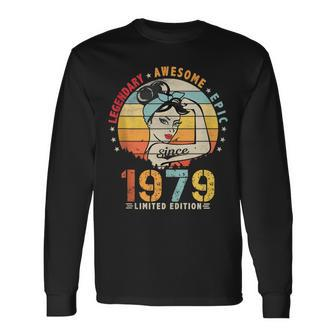 Vintage Legendary Awesome Epic Since 1979 Retro Birthday Long Sleeve T-Shirt - Seseable