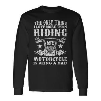 Vintage Motorcycle Rider Biker Dad Long Sleeve T-Shirt - Seseable