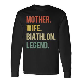 Vintage Mutter Frau Biathlon Legende Retro Wintersport Langarmshirts - Seseable