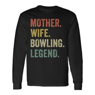 Vintage Mutter Frau Bowling Legende Retro Bowling Mom Langarmshirts - Seseable