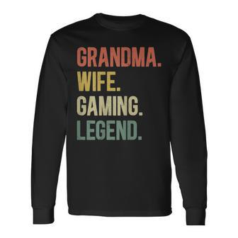 Vintage Oma Ehefrau Gaming Legende Retro Gamer Oma Langarmshirts - Seseable