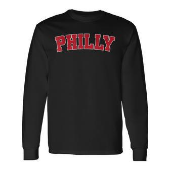 Vintage Philadelphia Distressed Philly Pennsylvania Apparel Men Women Long Sleeve T-Shirt T-shirt Graphic Print - Thegiftio UK