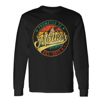 Vintage Promoted To Mother 2022 New Mom Grandma Long Sleeve T-Shirt T-Shirt | Mazezy