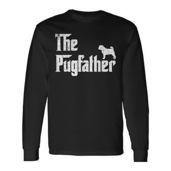 Vintage The Pugfather Pug Dad Long Sleeve T-Shirt - Seseable