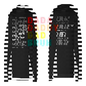 Vintage Retro Dada Daddy Dad Bruh Fathers Day Long Sleeve T-Shirt - Seseable