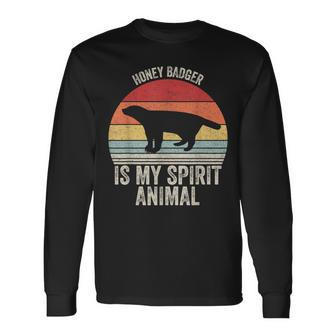 Vintage Retro Honey Badger Is My Spirit Animal Long Sleeve T-Shirt T-Shirt | Mazezy