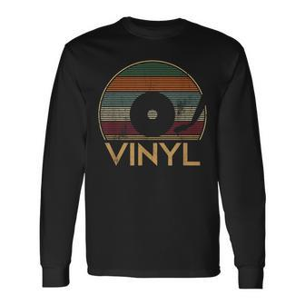 Vintage Retro Vinyl Record Player Analog Lp Music Player Men Women Long Sleeve T-shirt Graphic Print Unisex - Seseable