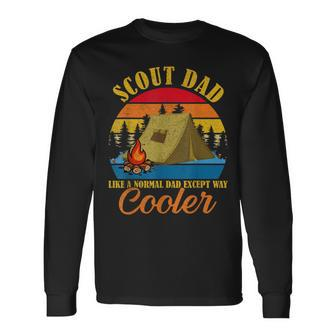 Vintage Scout Dad Except Way Cooler Normal Dad Fathers Day Long Sleeve T-Shirt - Seseable
