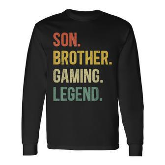 Vintage Sohn Bruder Gaming Legende Retro Video Gamer Boy Geek Langarmshirts - Seseable