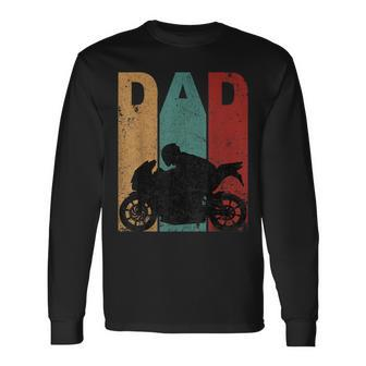Vintage Sport Bike Dad Fathers Day Biker Motorcycle Long Sleeve T-Shirt - Seseable