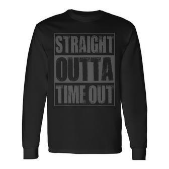 Vintage Straight Outta Time Out Long Sleeve T-Shirt - Seseable