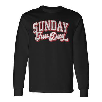 Vintage Sunday Funday New York Football Retro Fun Day Men Women Long Sleeve T-Shirt T-shirt Graphic Print - Thegiftio UK