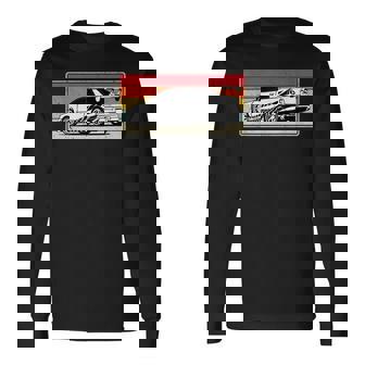 Vintage Tuner Car Skyline Graphic Retro Racing Drift Car Long Sleeve T-Shirt T-Shirt | Mazezy