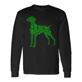 Vizsla Dog Shamrock Leaf St Patrick Day Long Sleeve T-Shirt - Seseable